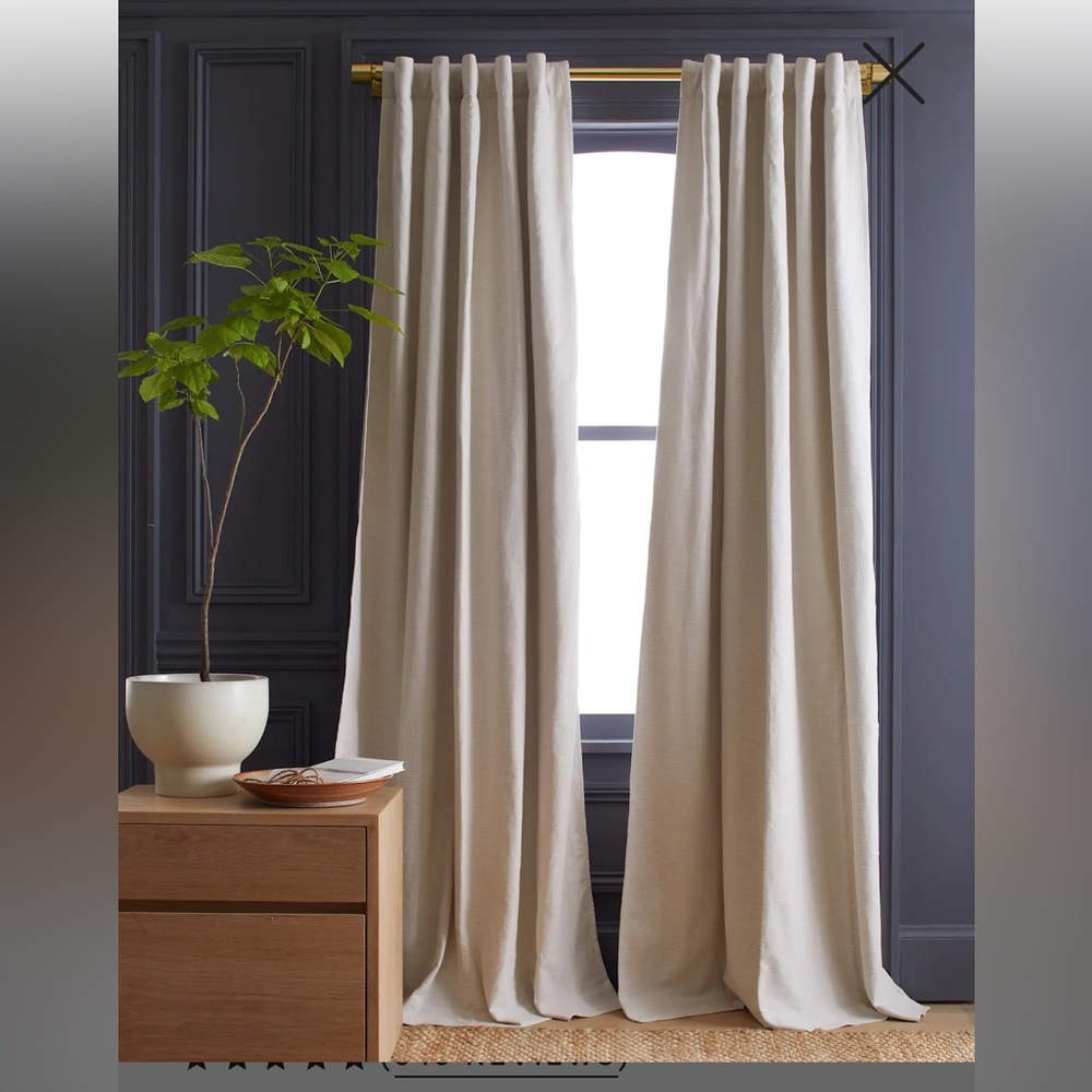 Quince Cotton Slub Room Darkening Curtains